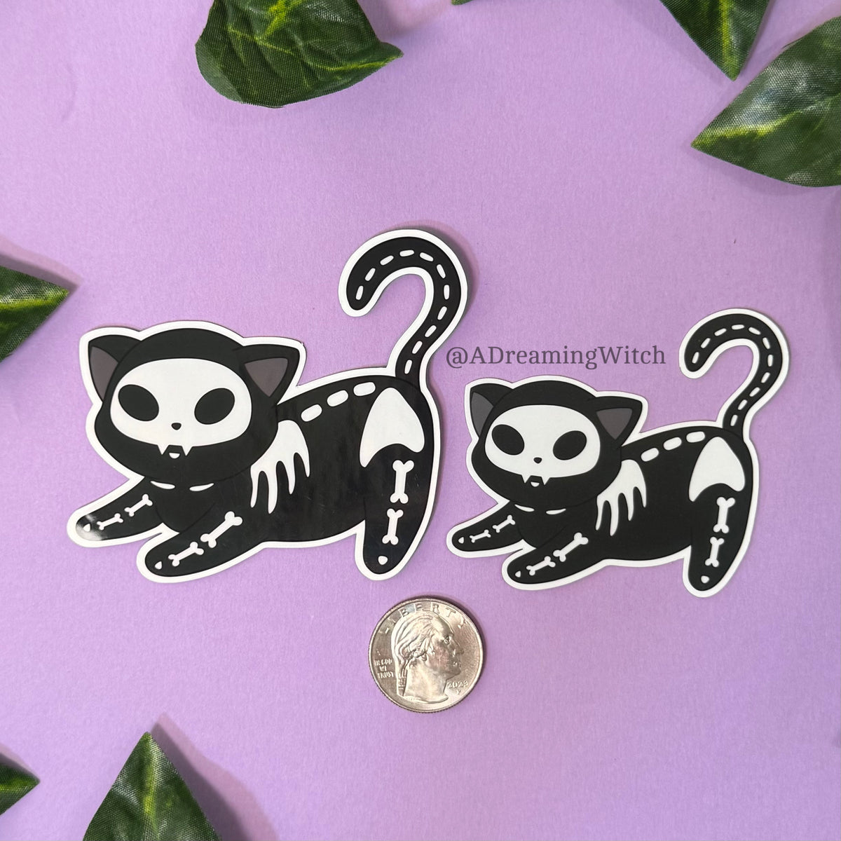 Skeleton Kitty | Glossy Waterproof Sticker