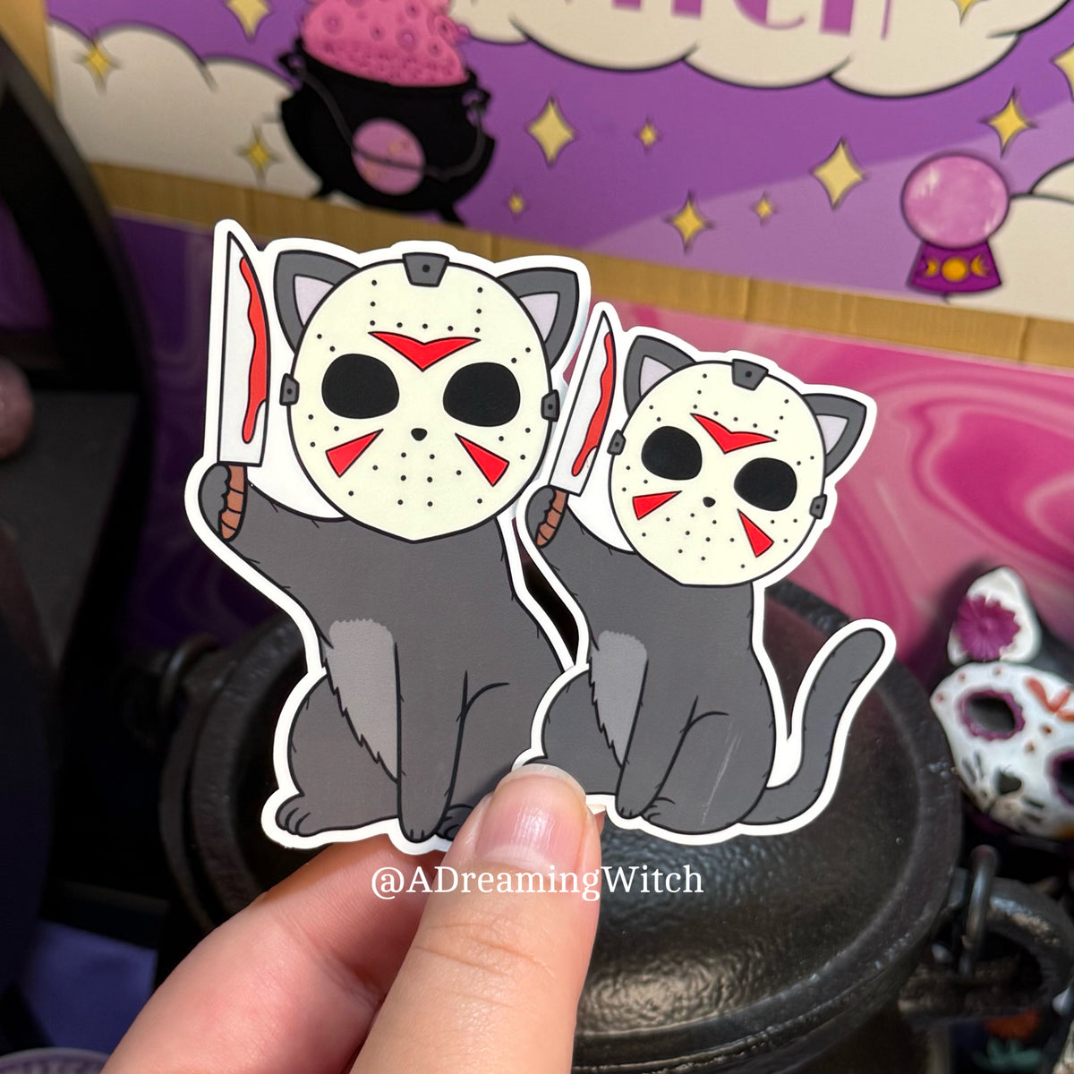 Spooky Killer Kitty | Glossy Waterproof Sticker