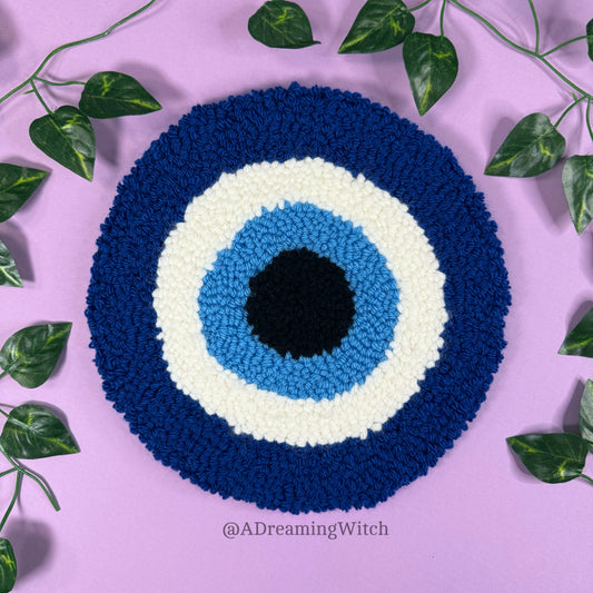 Evil Eye Punch Needle Rug (Larger)