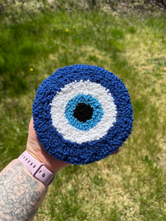 Evil Eye Punch Needle Rug (Smaller)