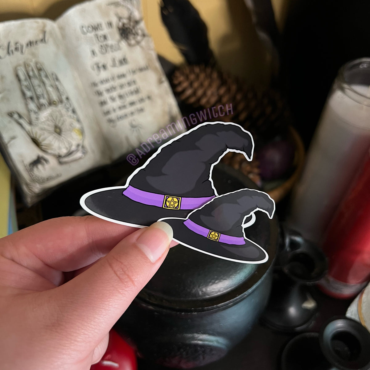 Cute Witch Hat | Waterproof Glossy Sticker | Witchy, Magic, Wicca, Occult