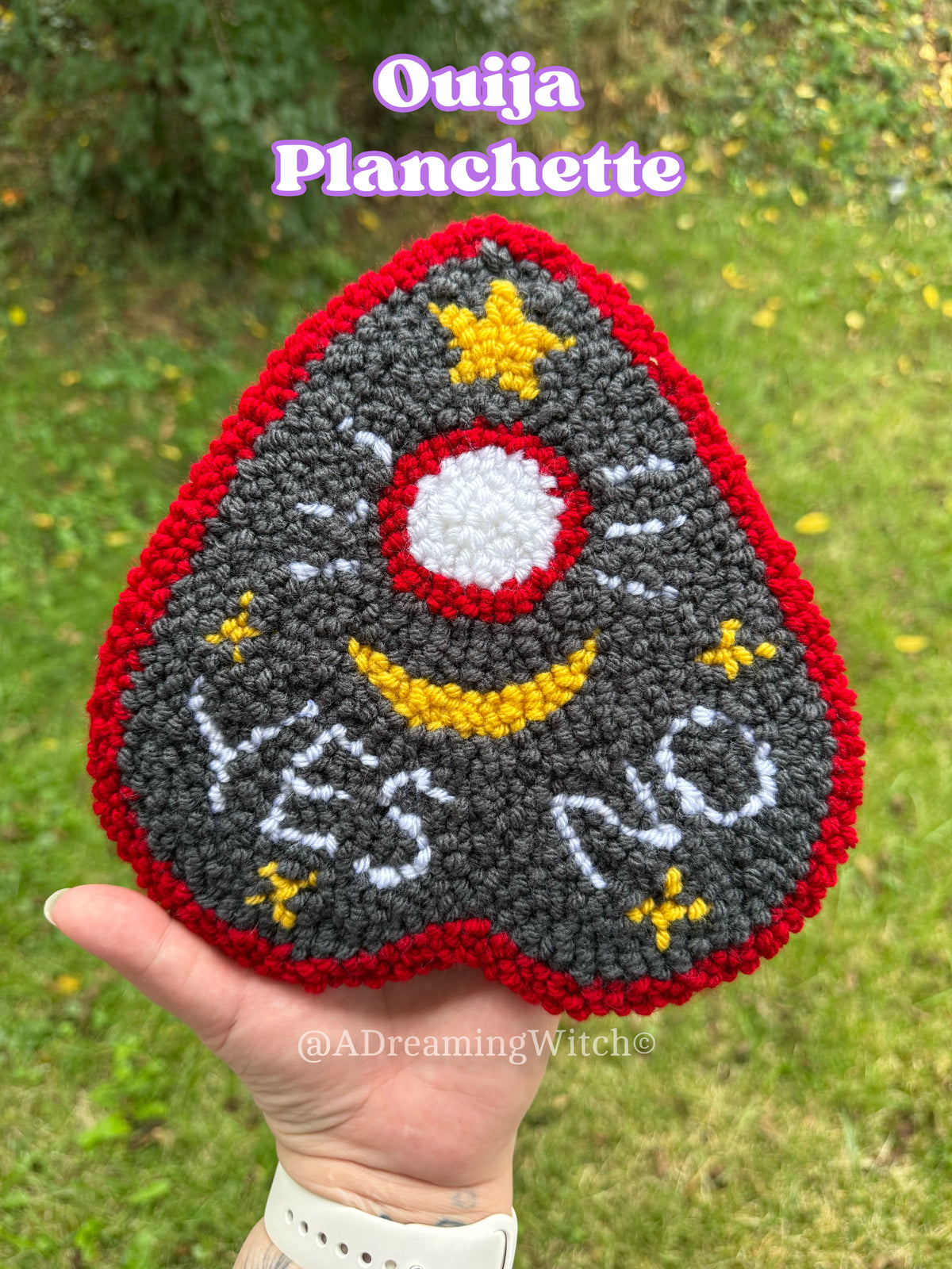 Ouija Planchette Punch Needle Rug