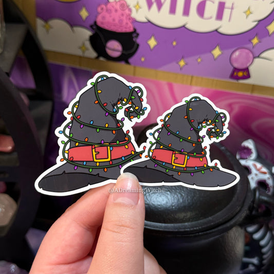 Christmas Witch Hat | Glossy Waterproof Sticker