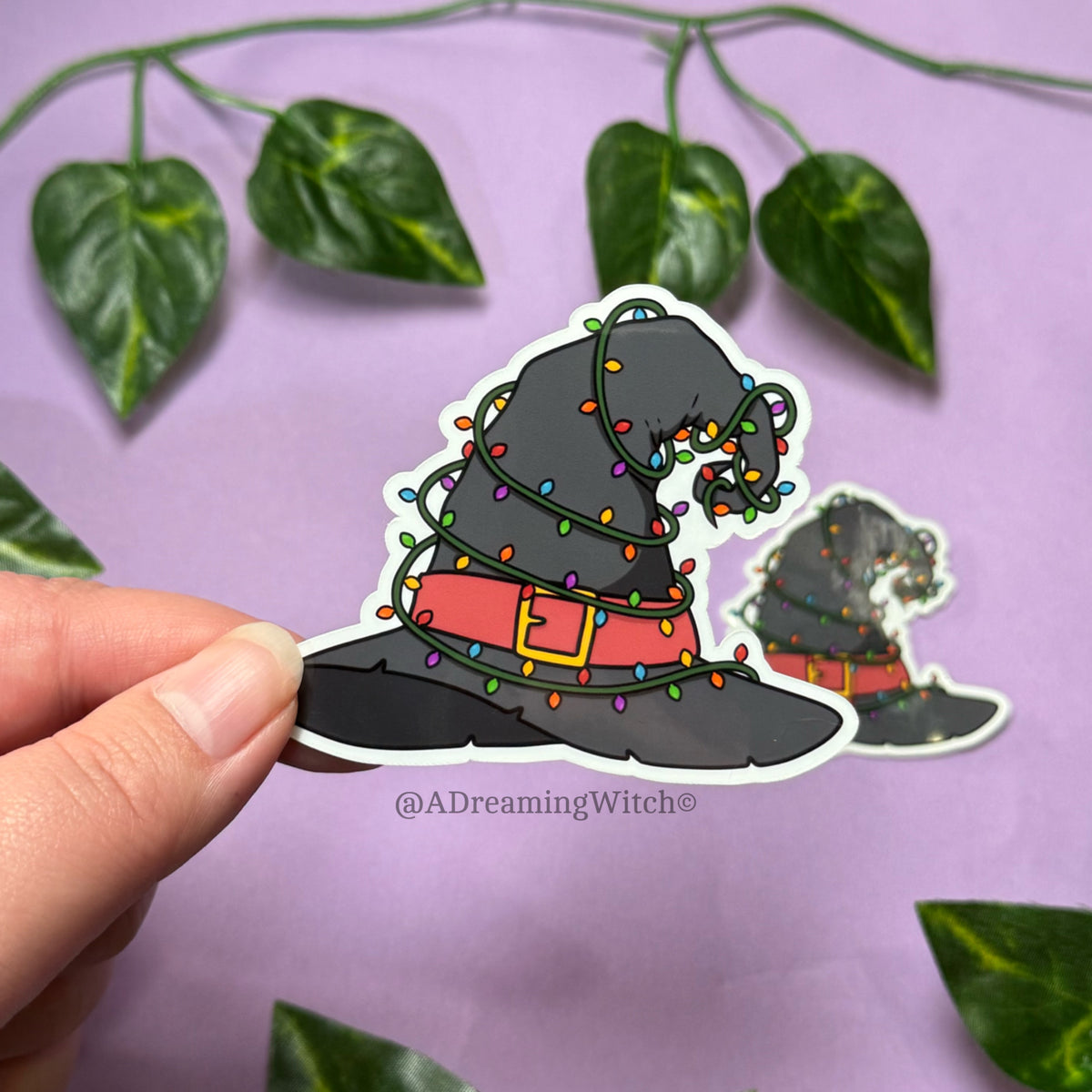 Christmas Witch Hat | Glossy Waterproof Sticker