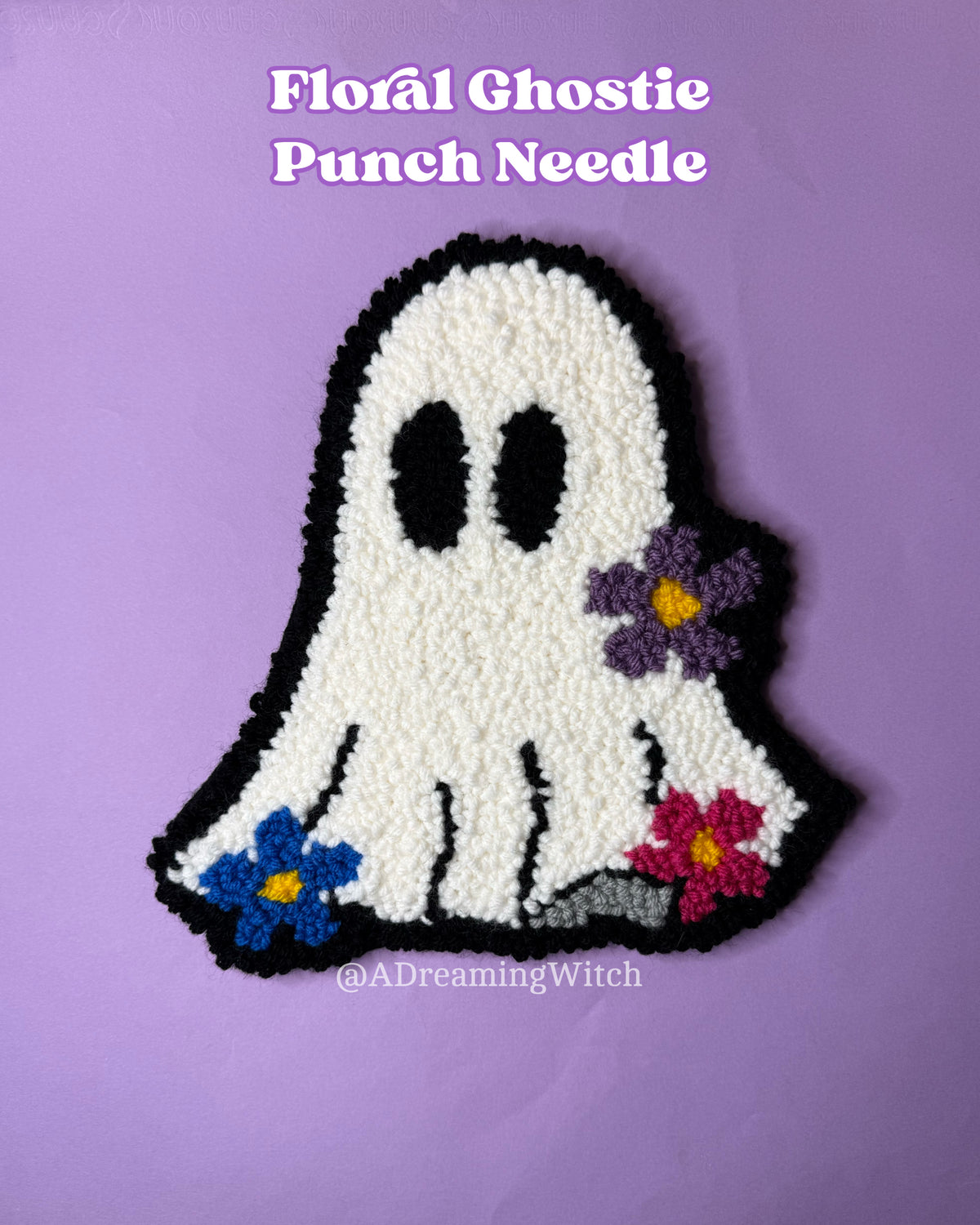 Floral Ghost Punch Needle Rug