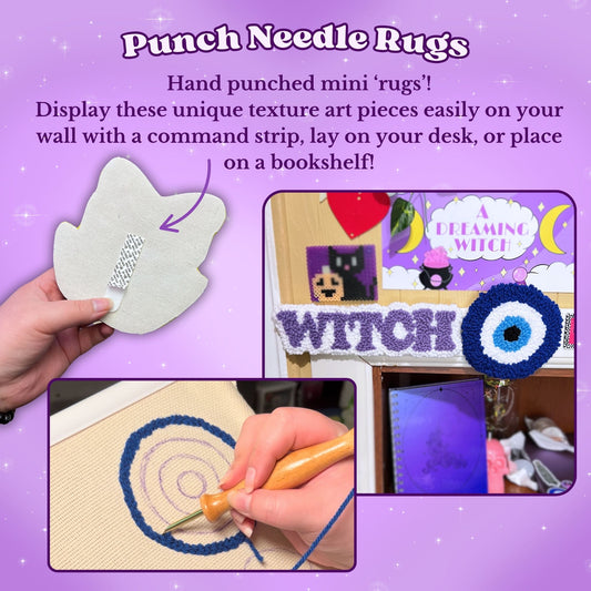 Witchy Cauldron Punch Needle Rug