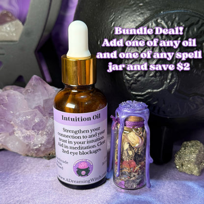 Intuition Oil | Herbal infusion, intention oil, ritual oil | Third Eye, Mediation Oil