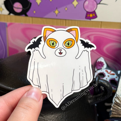 Calico Ghost Kitty | Glossy Waterproof Sticker