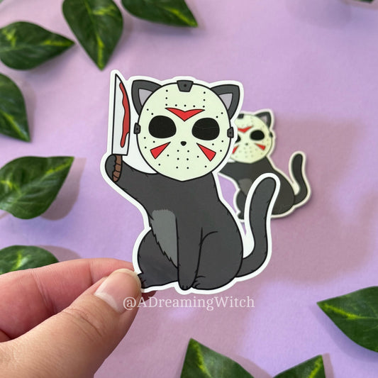 Spooky Killer Kitty | Glossy Waterproof Sticker