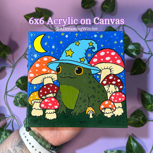 Wizard Toad 6x6 Canvas Painting