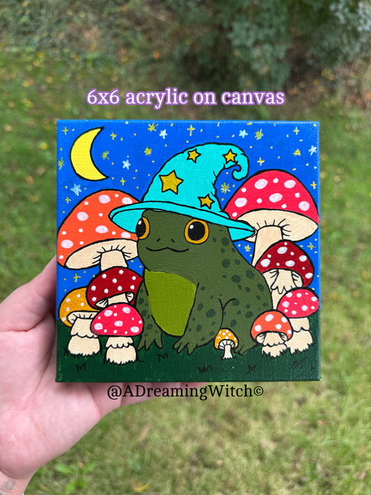 Wizard Toad 6x6 Canvas Painting
