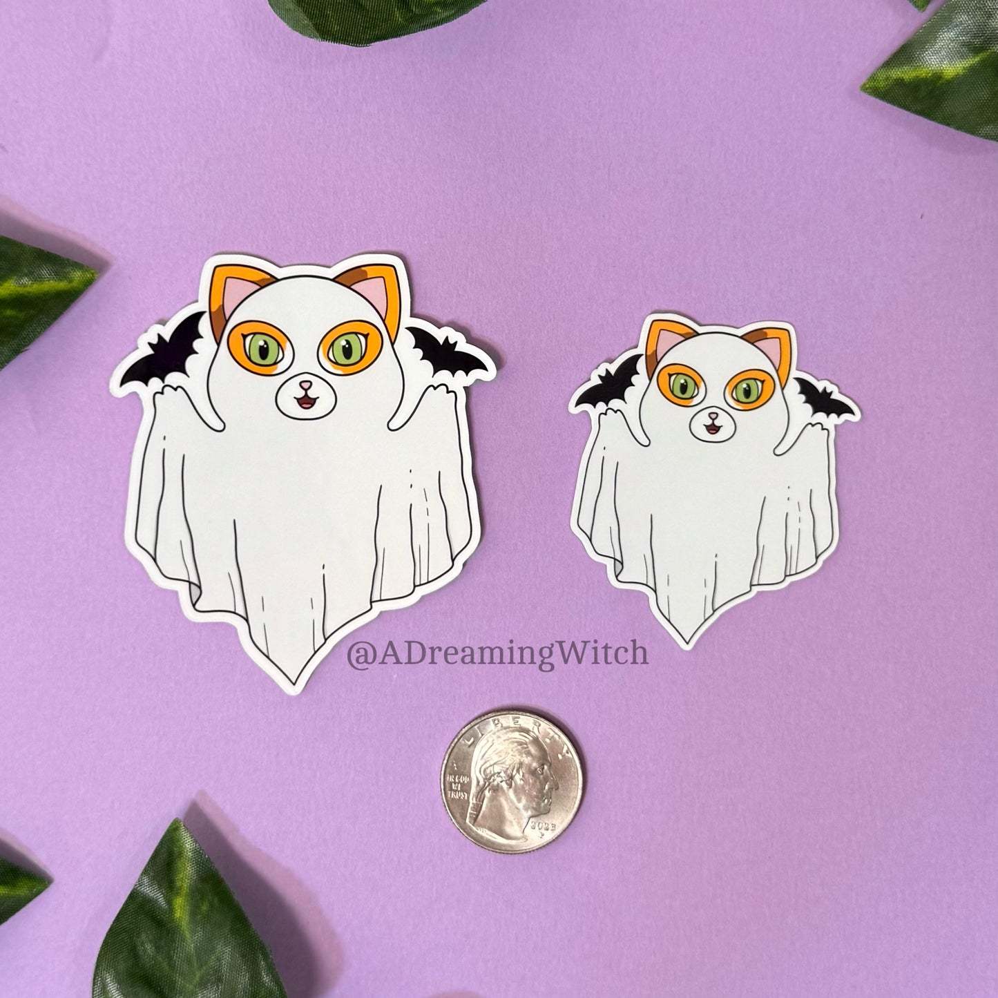 Calico Ghost Kitty | Glossy Waterproof Sticker