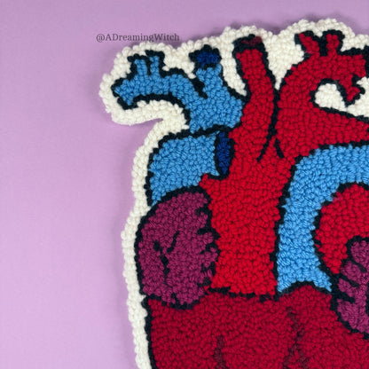 Anatomical Heart Punch Needle Rug