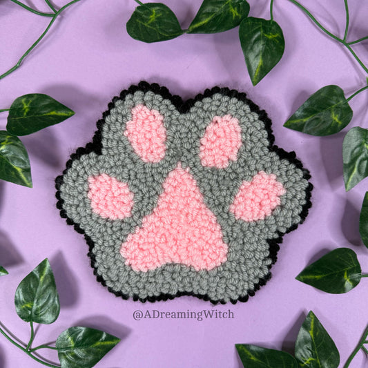 Paw Print Punch Needle Rug