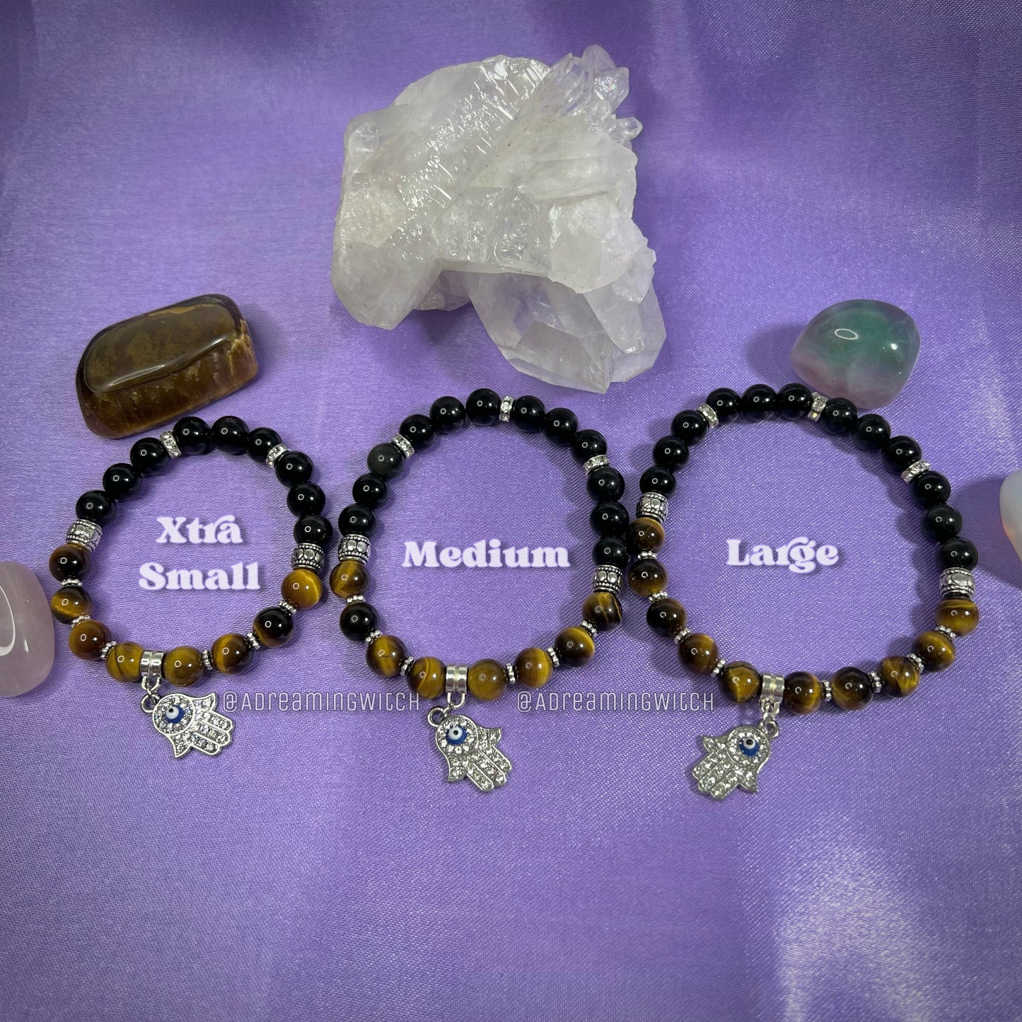 Spiritual Protection + Grounding Bracelet | Intention + Reiki Infused | Tigers Eye + Obsidian Crystal