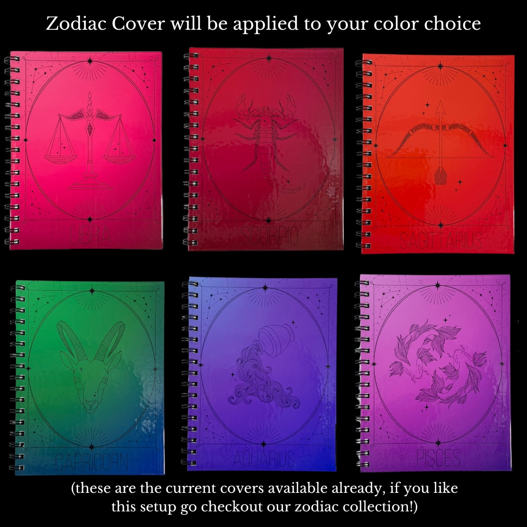 Custom Zodiac Sign Notebook | 6.5” x 8.5” 70 Line Pages | Choose your colors!