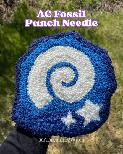 AC Spiral Fossil Punch Needle Rug