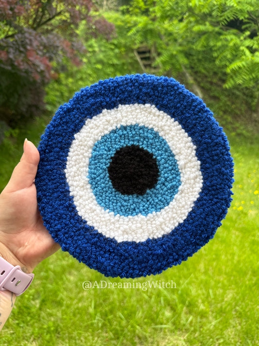 Evil Eye Punch Needle Rug (Larger)