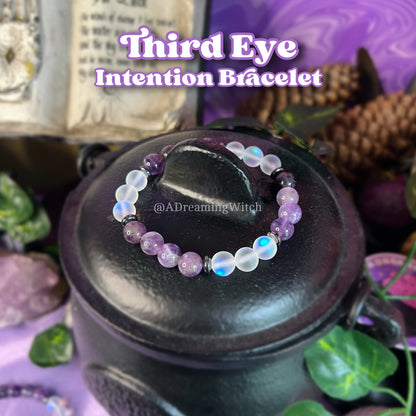 Third Eye Intuition Bracelet | Intention + Reiki Infused | Amethyst + Hematite