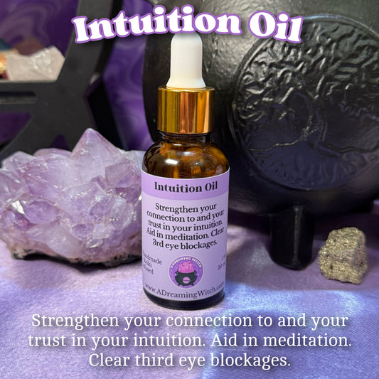 Intuition Oil | Herbal infusion, intention oil, ritual oil | Third Eye, Mediation Oil