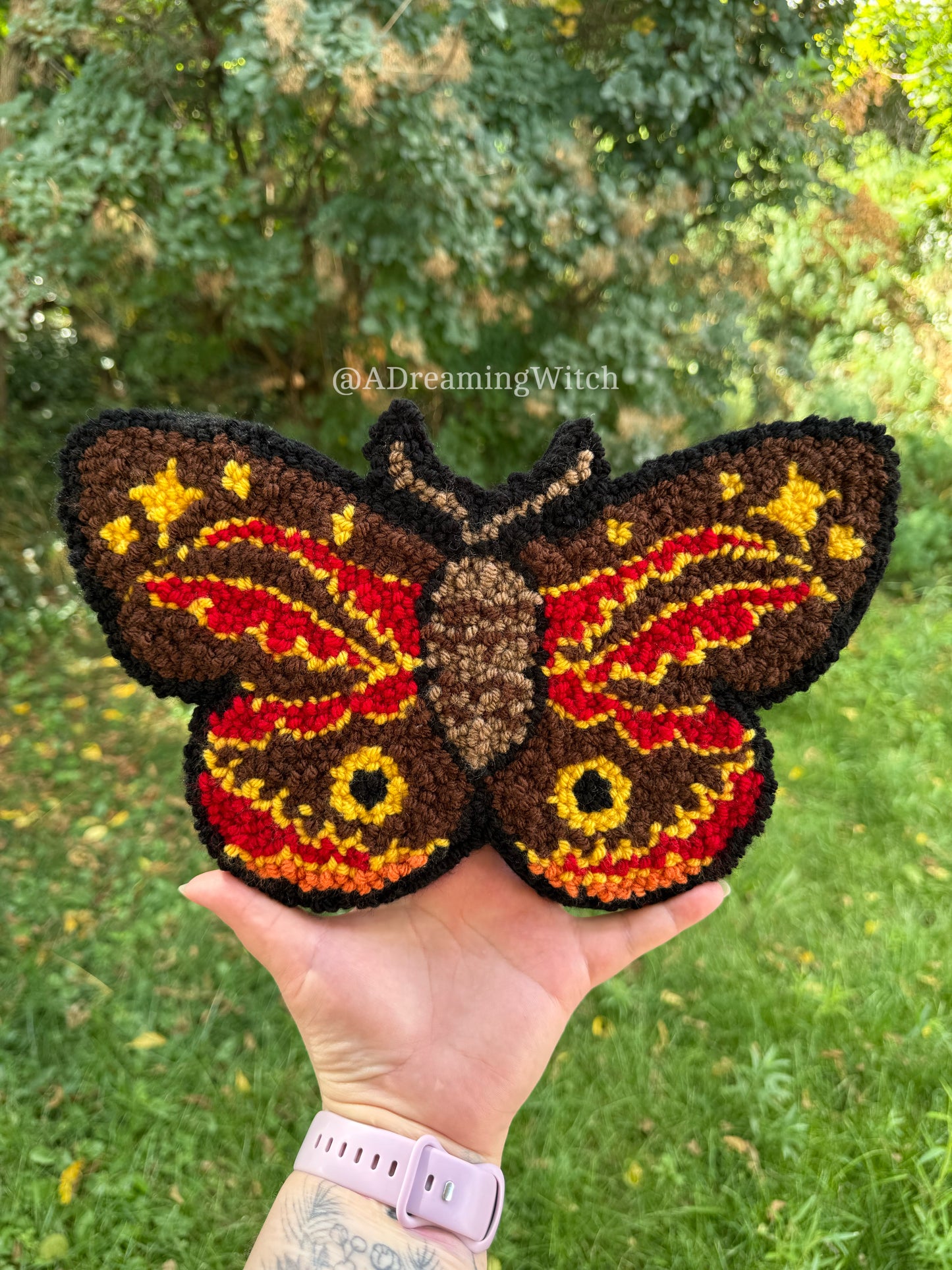 Moth Punch Needle Rug