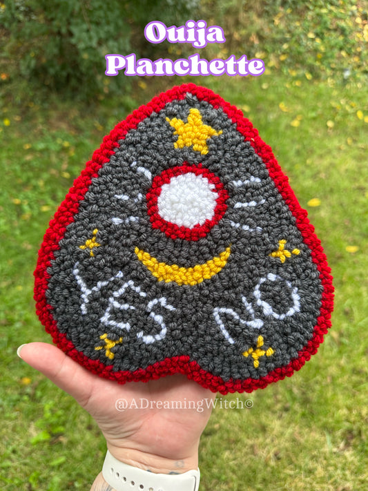 Ouija Planchette Punch Needle Rug