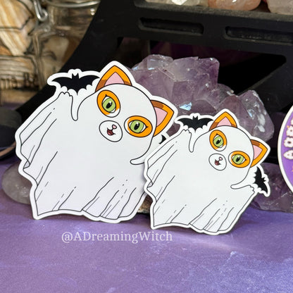 Calico Ghost Kitty | Glossy Waterproof Sticker