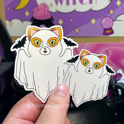Calico Ghost Kitty | Glossy Waterproof Sticker