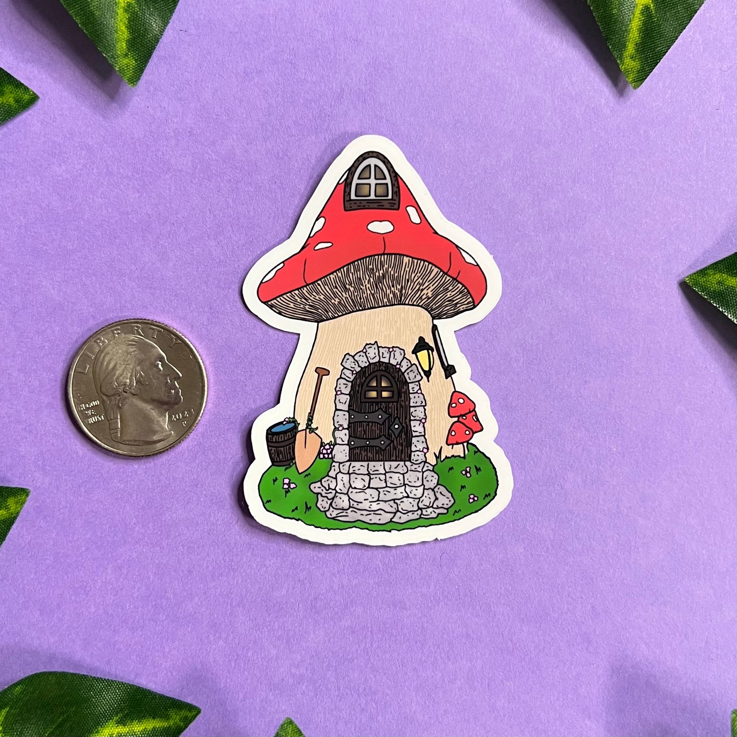 Mushroom Fairy House | Glossy Waterproof Sticker | Fairy house, fantasy, fairycore