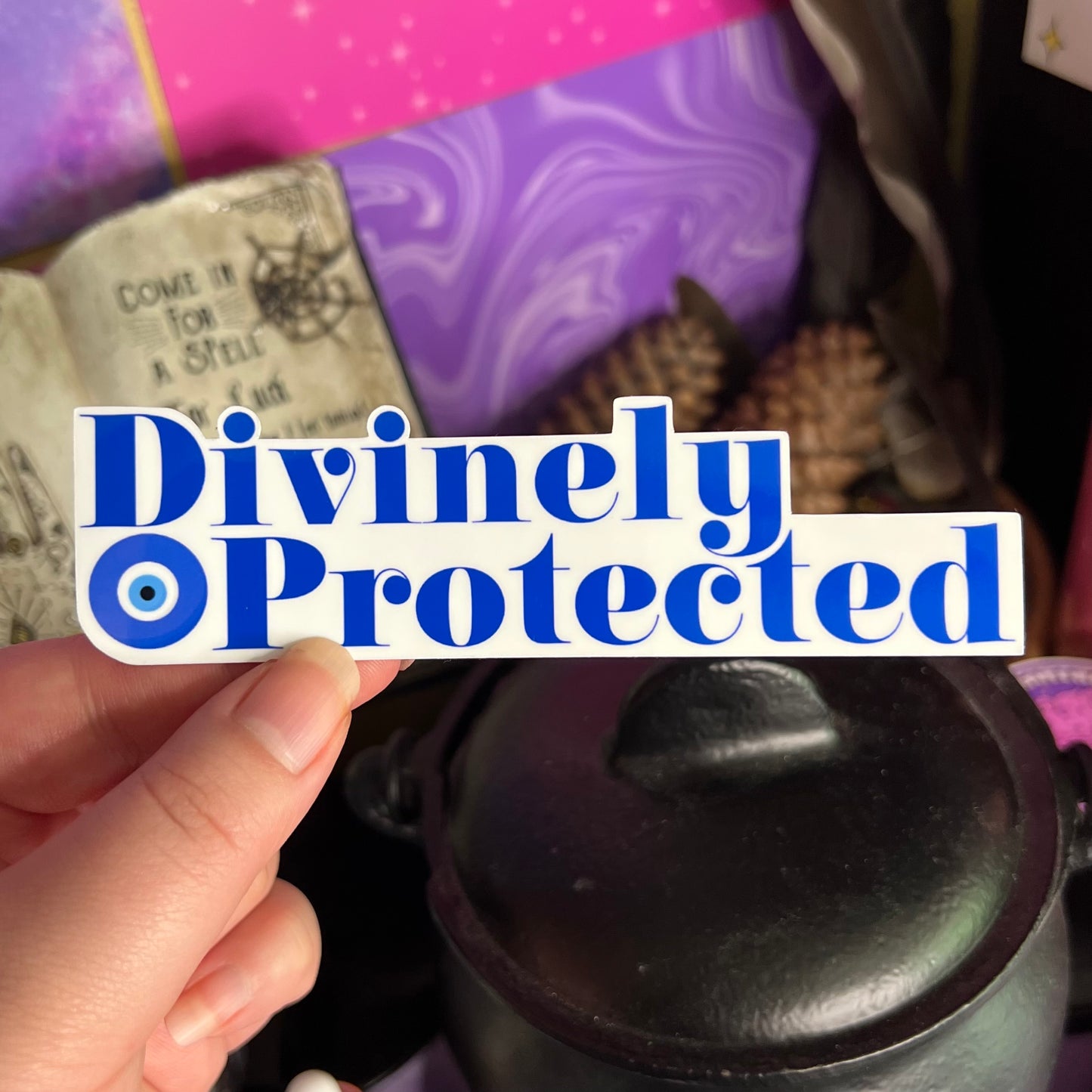 Divinely Protected Evil Eye | Glossy Waterproof Sticker | Spiritual, divine, protection