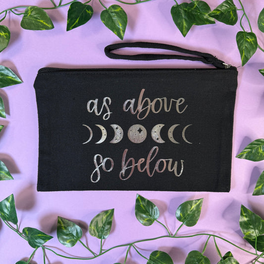 As Above So Below | Wristlet Bag | Silver Foil Vinyl