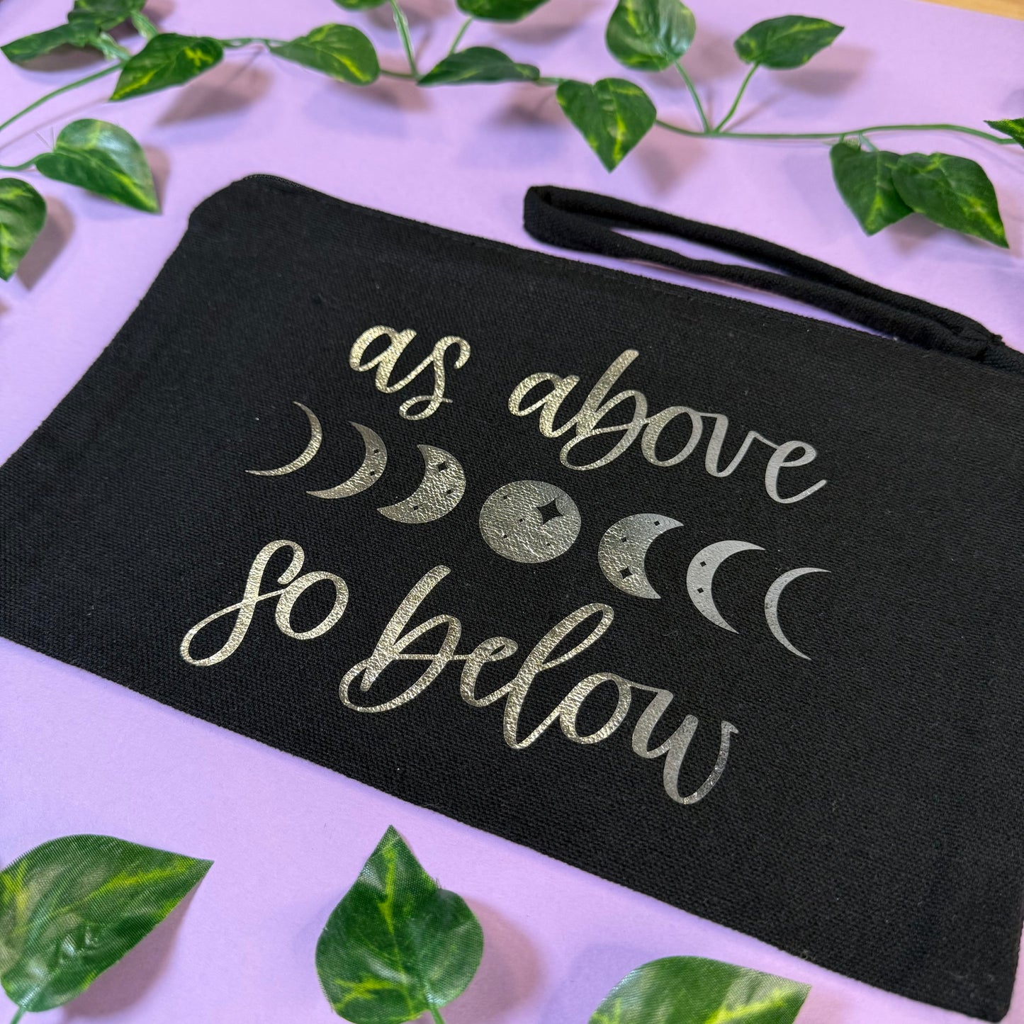 As Above So Below | Wristlet Bag | Silver Foil Vinyl