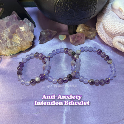 Anti-Anxiety Bracelet | Intention + Reiki Infused | Amethyst + Dyed Quartz