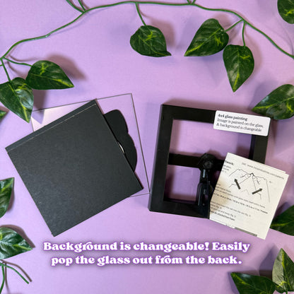 Smoking Skull 4x4 Glass Painting