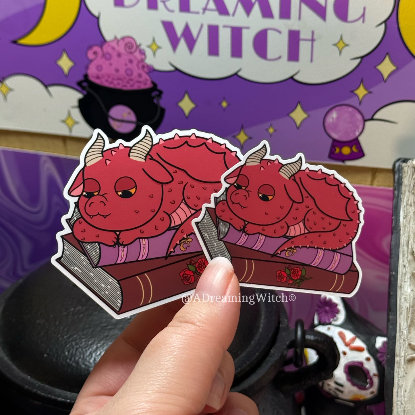 Book Dragon | Glossy Waterproof Sticker