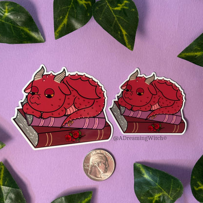 Book Dragon | Glossy Waterproof Sticker