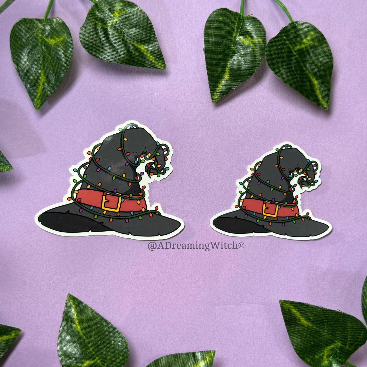 Christmas Witch Hat | Glossy Waterproof Sticker
