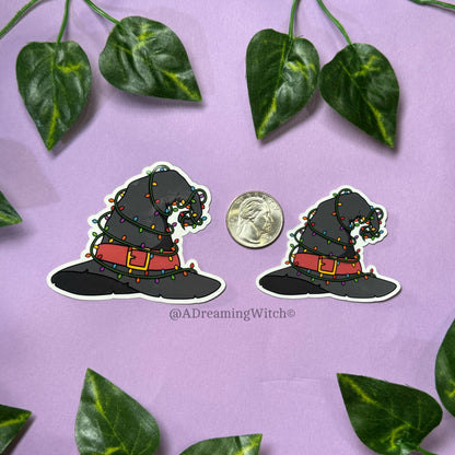 Christmas Witch Hat | Glossy Waterproof Sticker