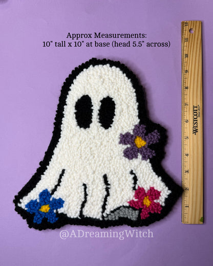 Floral Ghost Punch Needle Rug