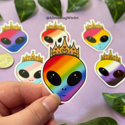 'Gaylien' Alien Pride | Glossy Waterproof Sticker | Queer, bi, trans, nonbinary, pan, lesbian