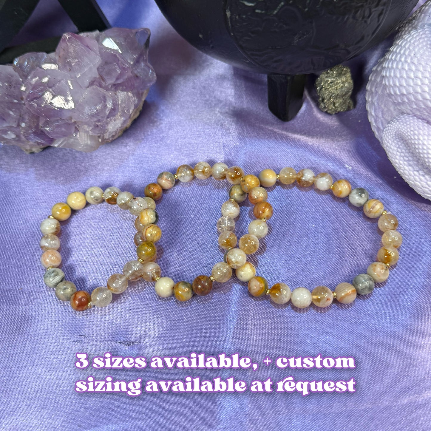 Joy + Confidence Bracelet | Intention + Reiki Infused | Golden Citrine + Yellow Lace Agate
