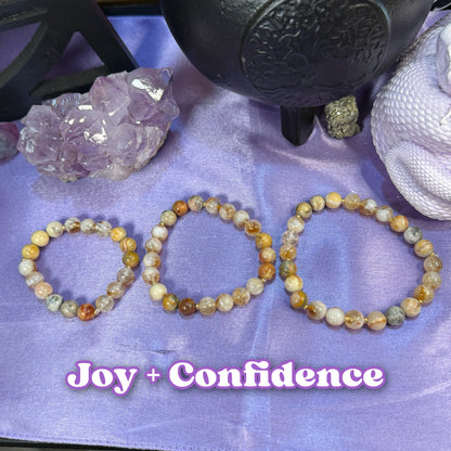 Joy + Confidence Bracelet | Intention + Reiki Infused | Golden Citrine + Yellow Lace Agate