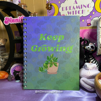 Keep Growing | Wire Bound Notebook | 8.5" x 6.5" | Lined Leaf Print Pages
