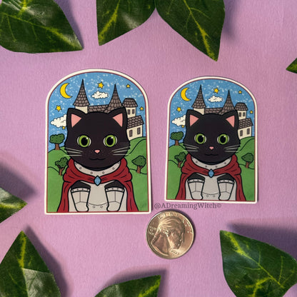Knight Black Cat | Glossy Waterproof Sticker