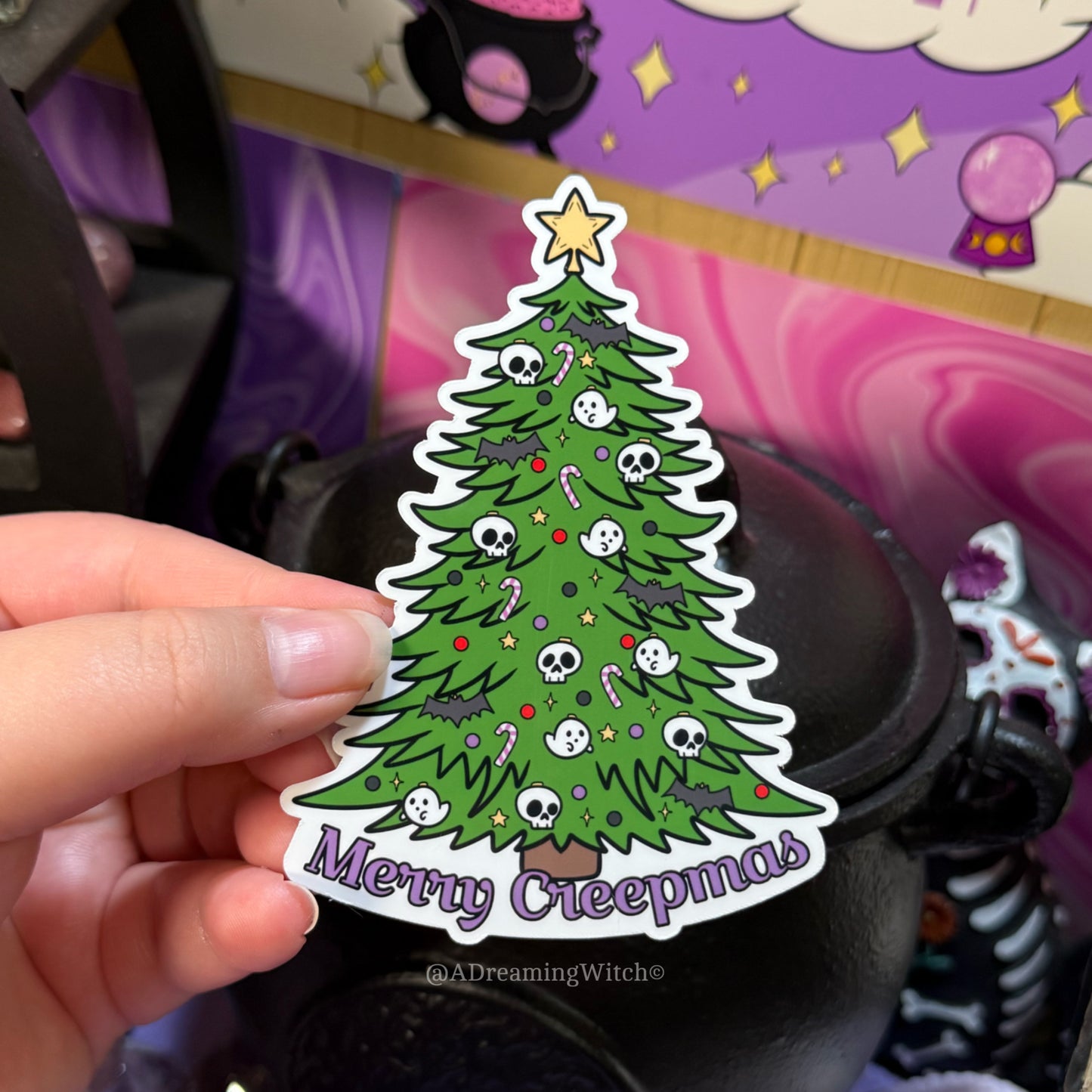 Merry Creepmas Tree | Glossy Waterproof Sticker