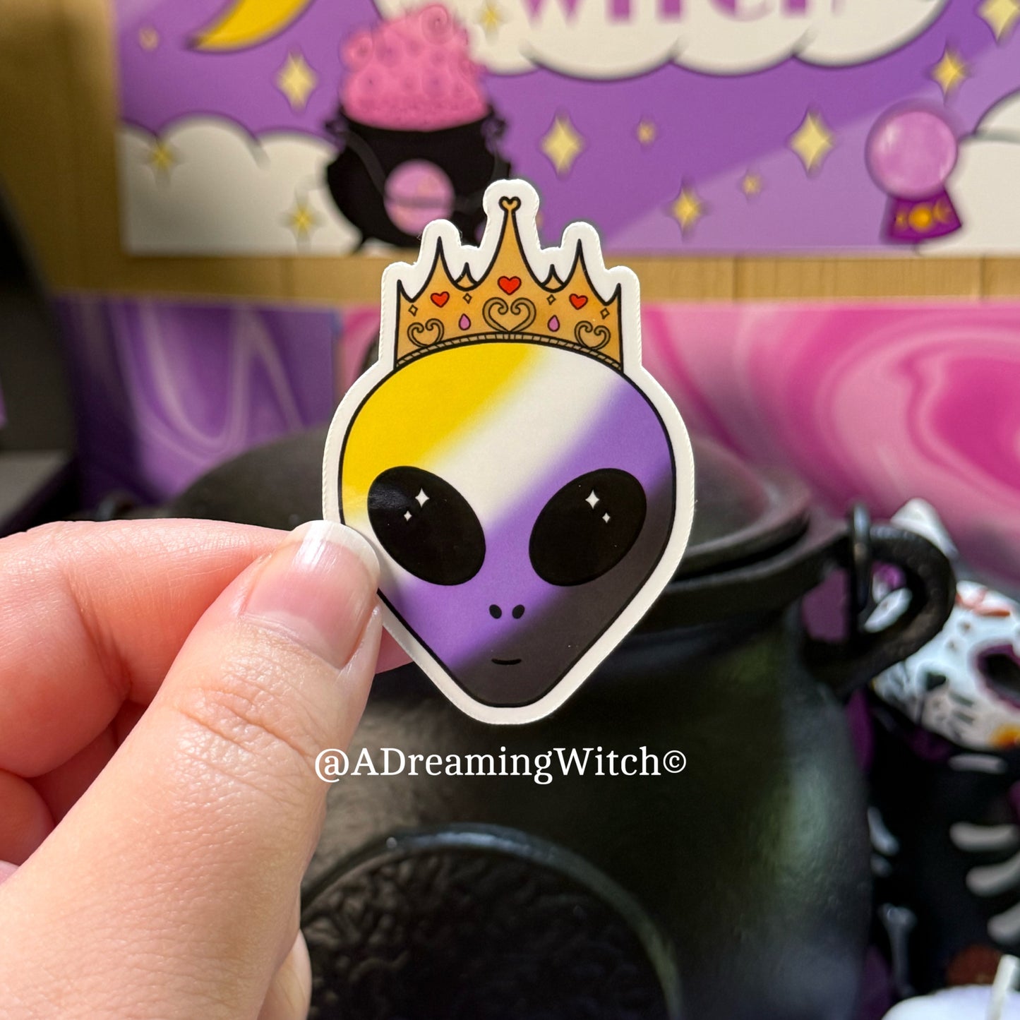 'Gaylien' Alien Pride | Glossy Waterproof Sticker | Queer, bi, trans, nonbinary, pan, lesbian