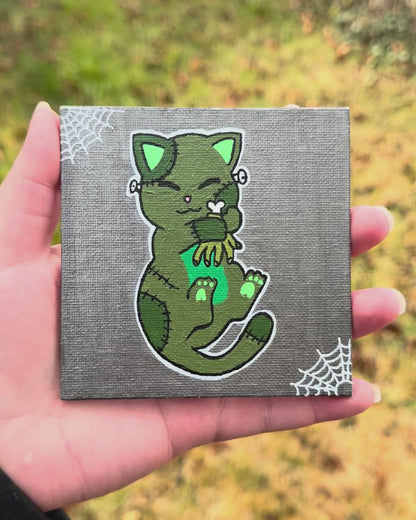 Franken Cat 4x4 inch Magnet Painting