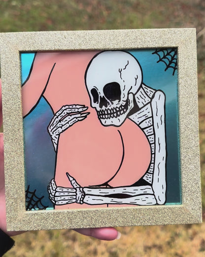 Spooky Booty 5x5 Glass Painting
