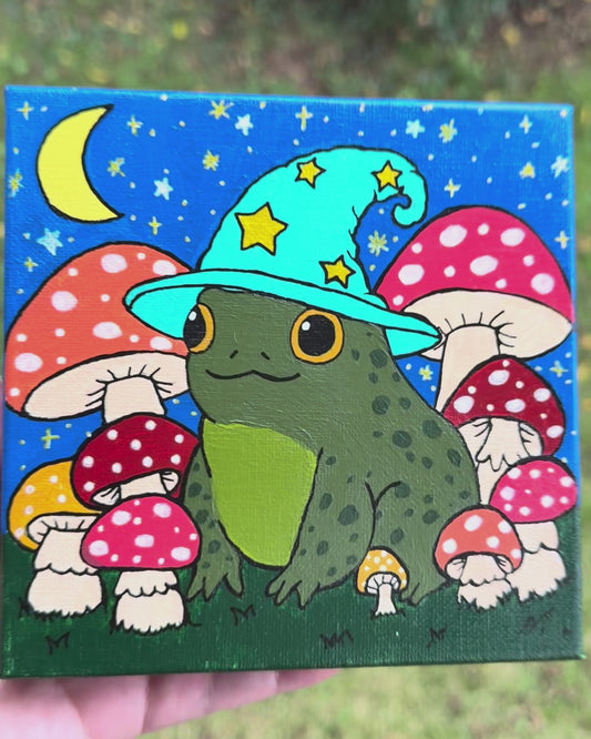 Wizard Toad 6x6 Canvas Painting