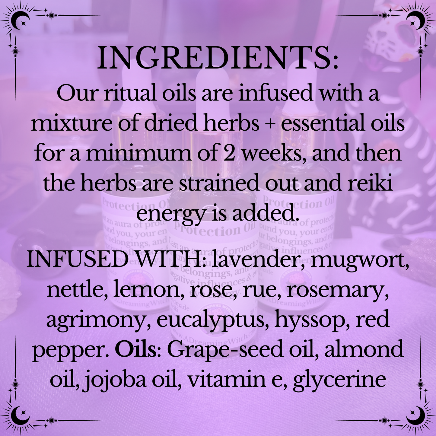 Protection Oil | Herbal infusion, intention oil, ritual oil